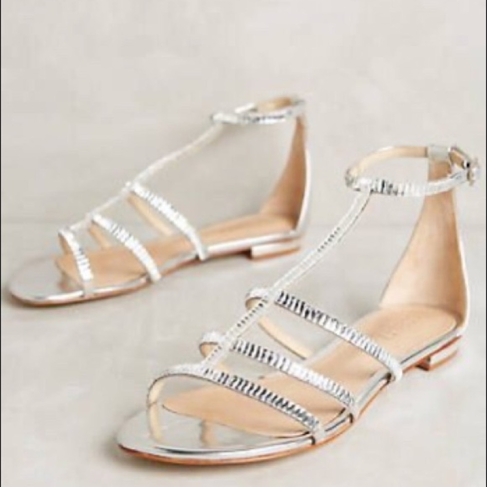 Schutz Jeweled Flat Sandals
